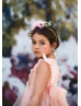 Pleated Organza Butterfly Wings Flower Girl Dress